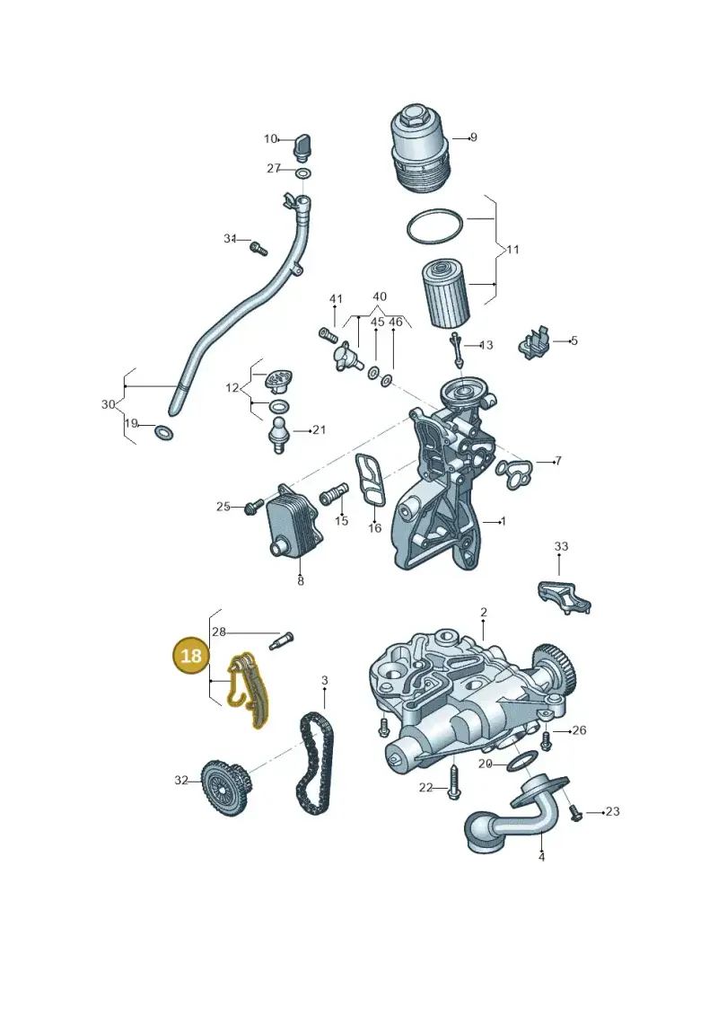 06K109507H — Volkswagen Tiguan 2.0 4Motion (2017-2024) diagram 496115150, position 18