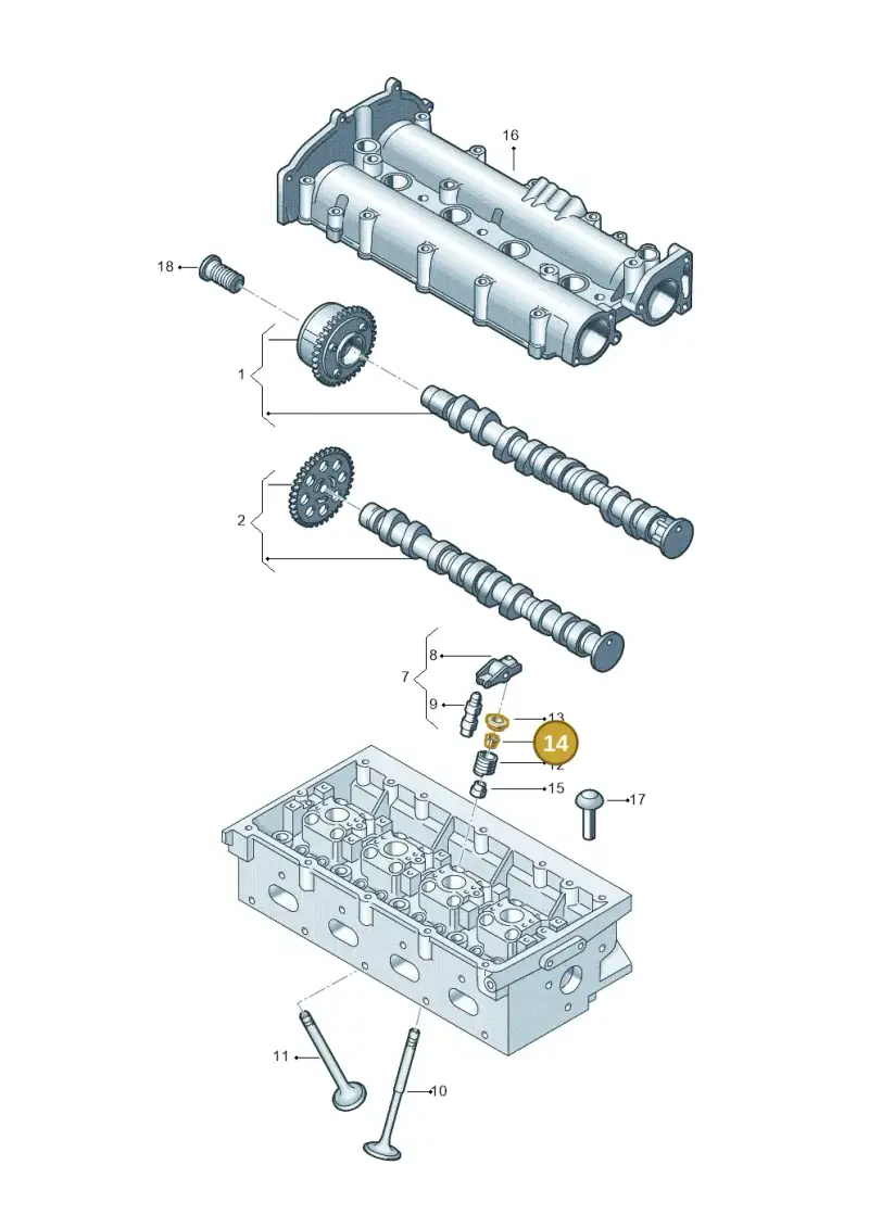 06K109651 — Volkswagen Tiguan 2.0 4Motion (2017-2024) diagram 798109030, position 14