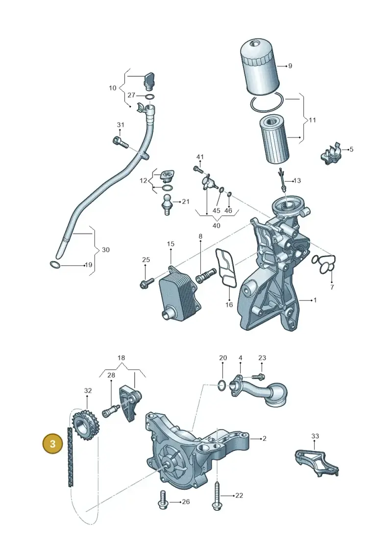 06K115225D — Volkswagen Passat saloon (2014-2024) diagram 868115050, position 3