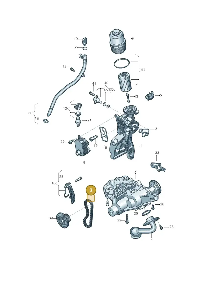 06K115225D — Volkswagen Tiguan 2.0 4Motion (2017-2024) diagram 496115150, position 3