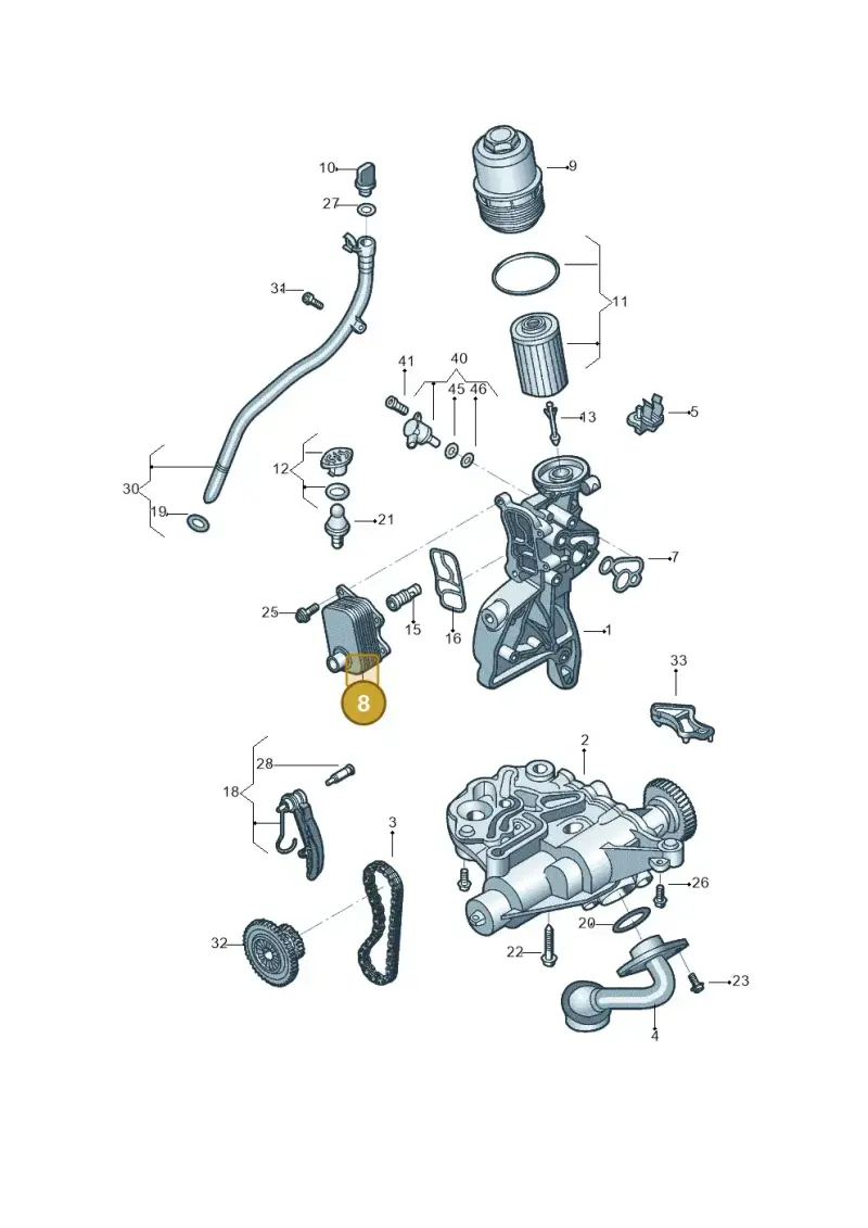 06K117021K — Volkswagen Tiguan 2.0 4Motion (2017-2024) diagram 496115150, position 8