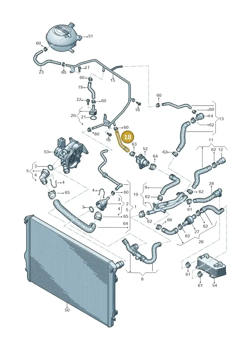 06K121049 — Volkswagen Beetle (2016-2019) diagram 691121450, position 18