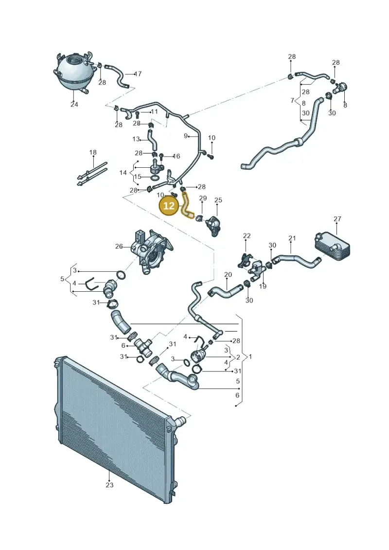 06K121049 — Volkswagen Beetle (2016-2019) diagram 801121028, position 12