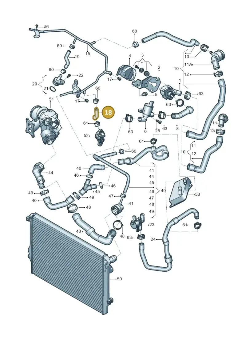 06K121049 — Volkswagen Tiguan 2.0 4Motion (2017-2024) diagram 833121420, position 18