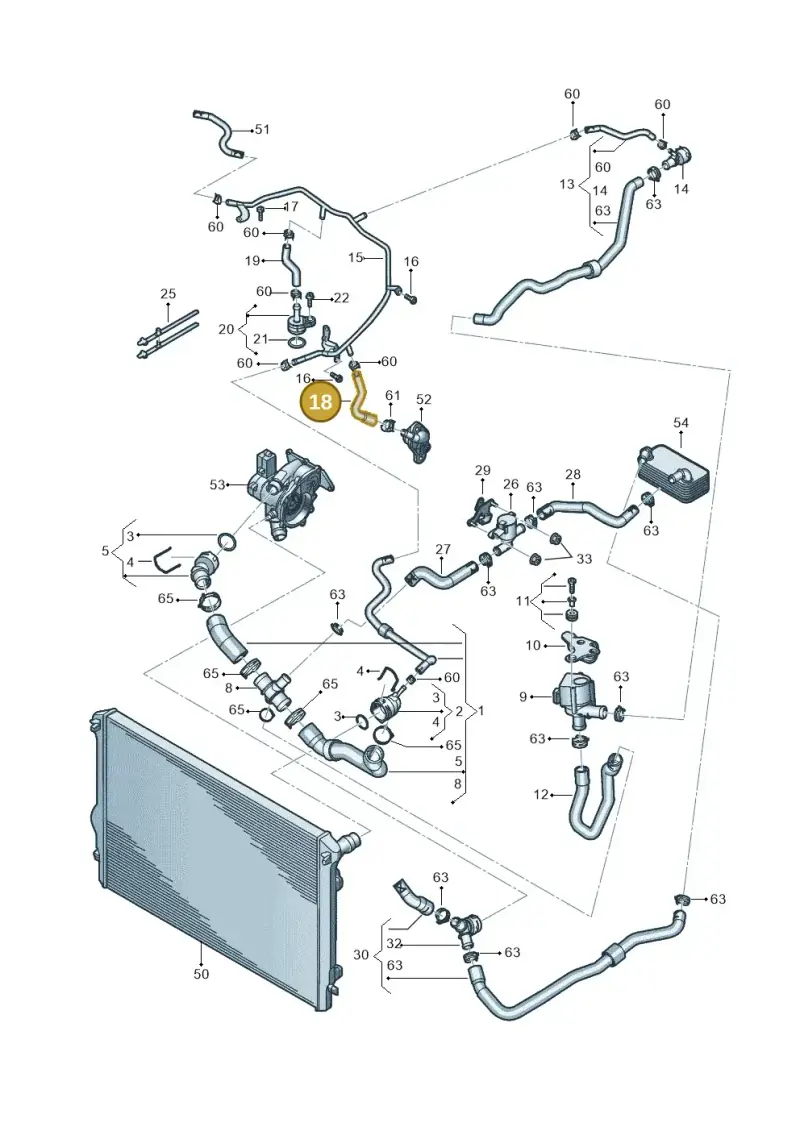 06K121049 — Volkswagen New Passat (2015-2022) diagram 868121610, position 18
