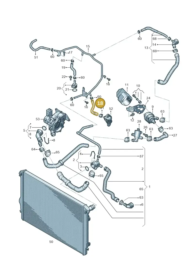 06K121049 — Volkswagen Tiguan 2.0 4Motion (2017-2024) diagram 828121110, position 18