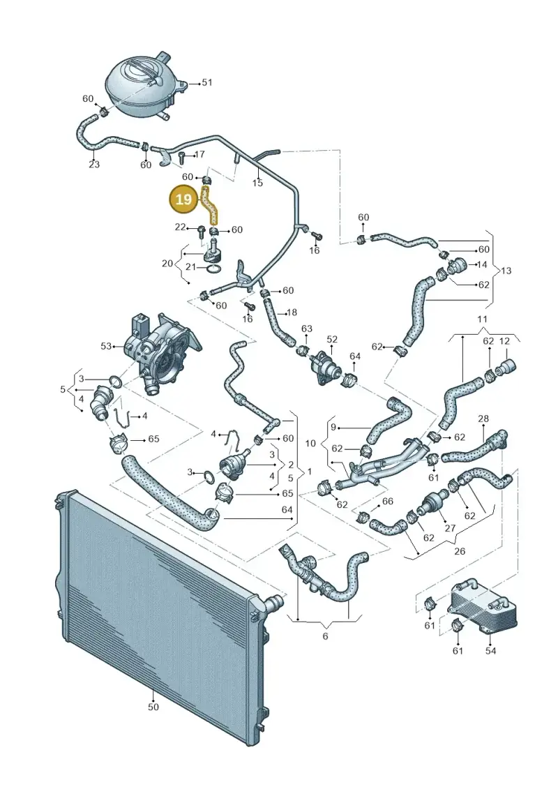 06K121059F — Volkswagen New Passat (2011-2015) diagram 691121450, position 19