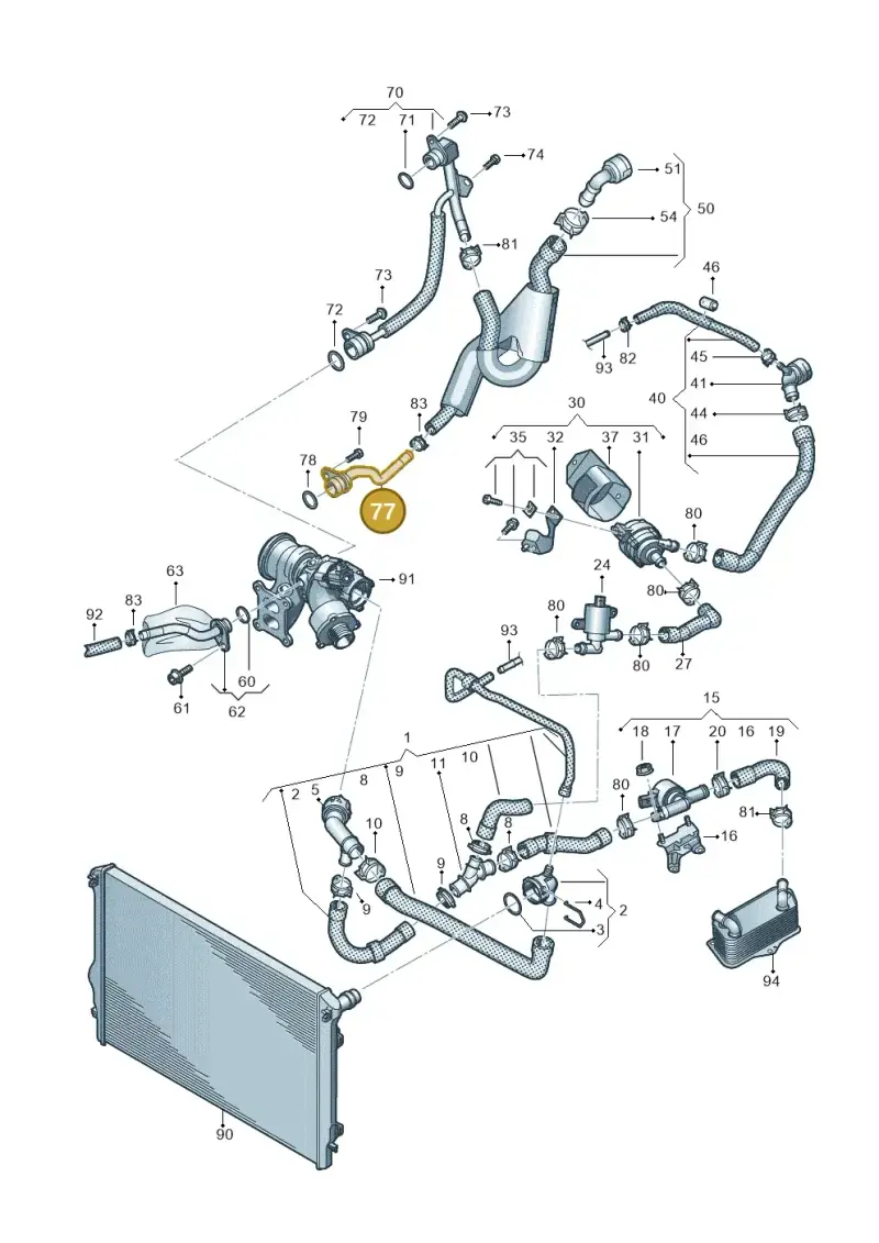 06K121065S — Volkswagen Sharan BlueMotion (2015-2022) diagram 863121420, position 77