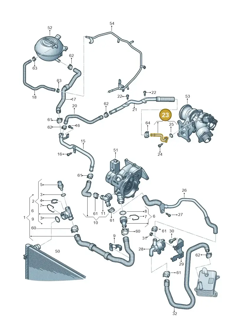 06K121492Q — Volkswagen Atlas Cross Sport (2019-2023) diagram 829121030, position 23