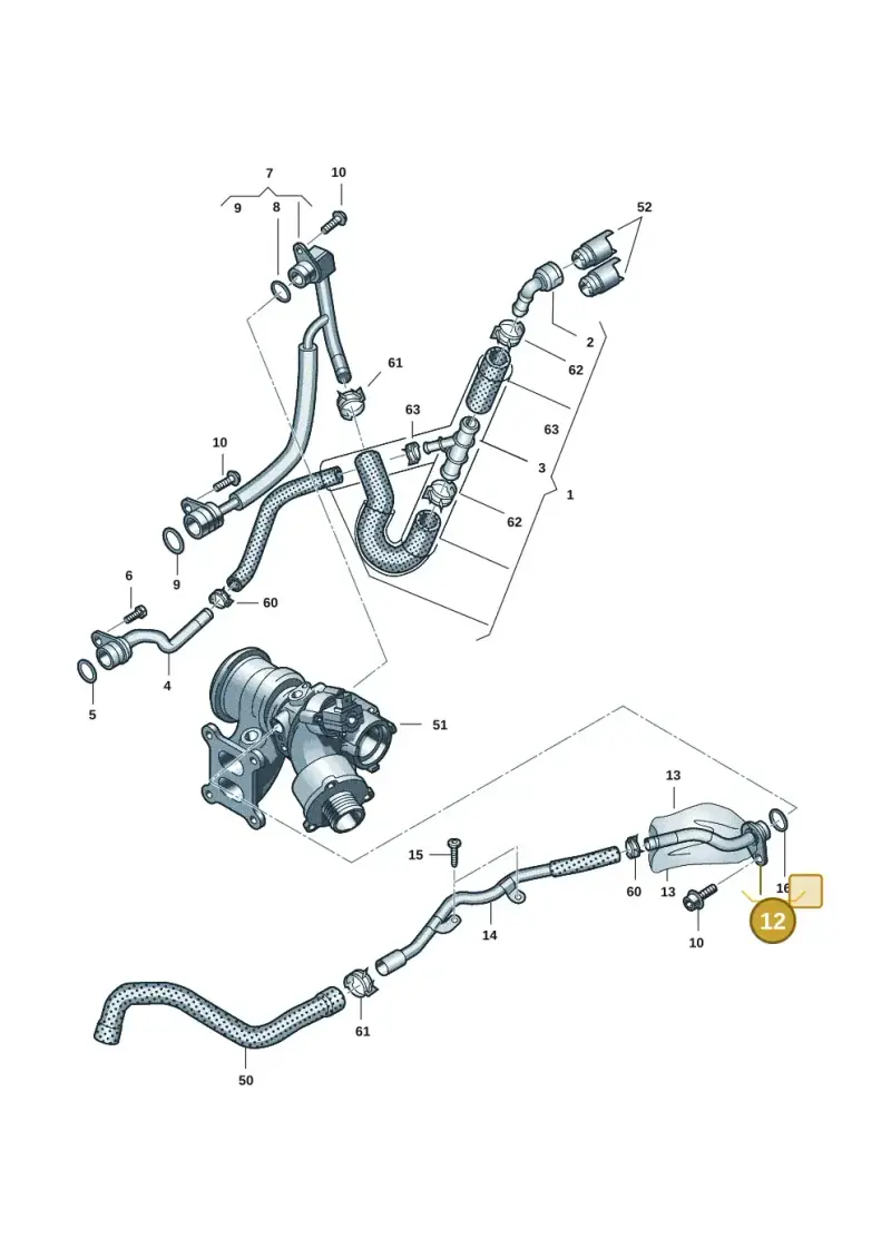 06K121492Q — Volkswagen Tiguan 2.0 4Motion (2017-2024) diagram 850121057, position 12