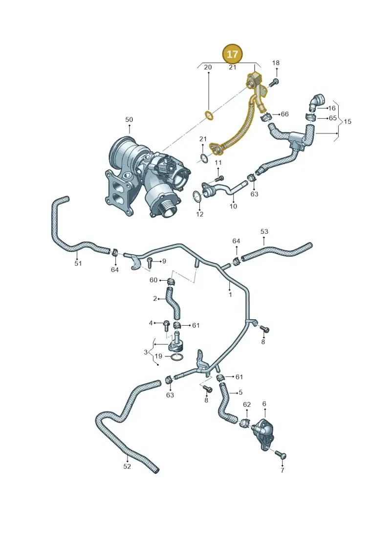 06K121497AS — Volkswagen Atlas Cross Sport (2019-2023) diagram 829121050, position 17