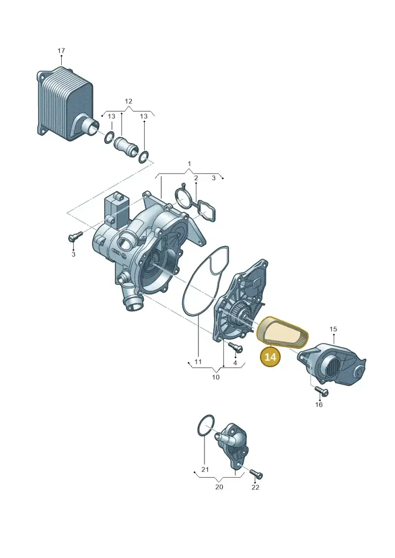 06K121605B — Volkswagen Touareg (2017-2023) diagram 798121050, position 14
