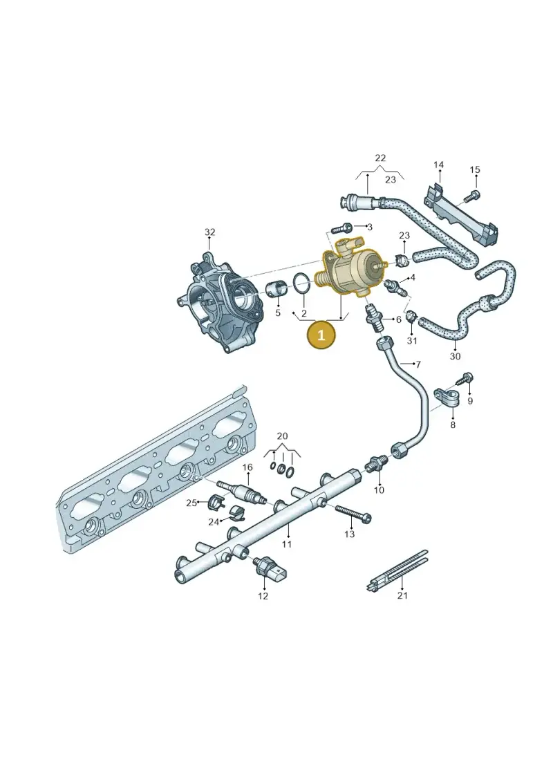 06K127028L — Audi A5 Cabriolet (2016-2025) diagram 896133240, position 1