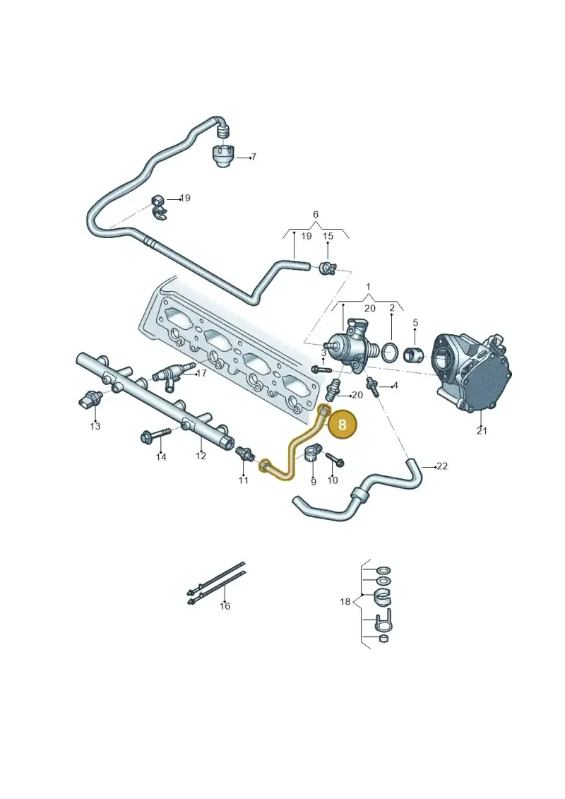 06K127501J — Volkswagen Tiguan 2.0 4Motion (2017-2024) diagram 833133620, position 8