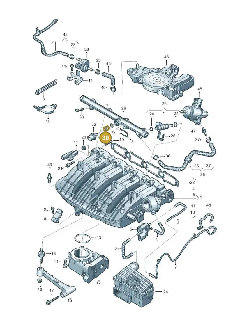 06K127813G — Volkswagen Jetta 1.4 (2017-2024) diagram 746133100, position 30