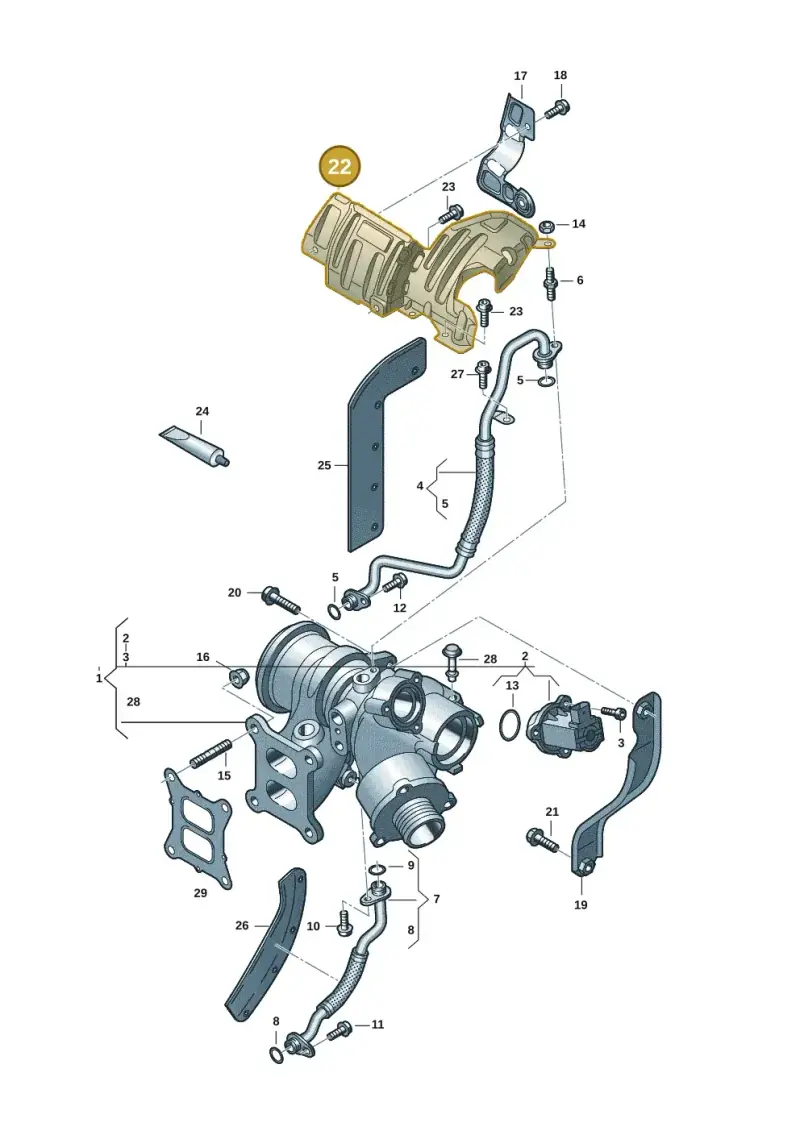06K129597C — Volkswagen Atlas Cross Sport (2019-2023) diagram 3cm145300, position 22
