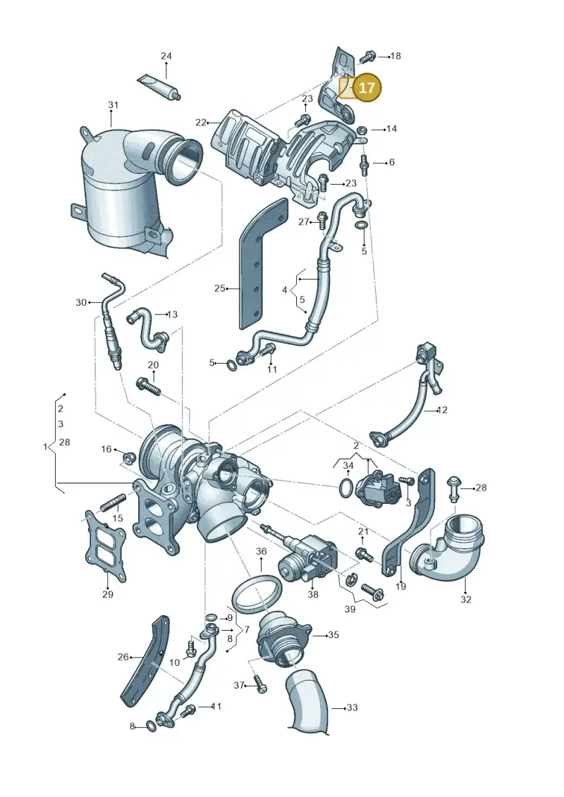 06K129598B — Volkswagen Tiguan 2.0 4Motion (2017-2024) diagram 496145052, position 17