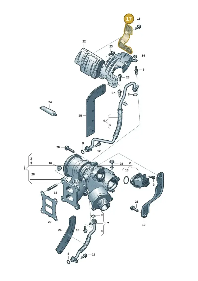 06K129598B — Volkswagen Tiguan 2.0 (2023-) diagram 3cm145300, position 17