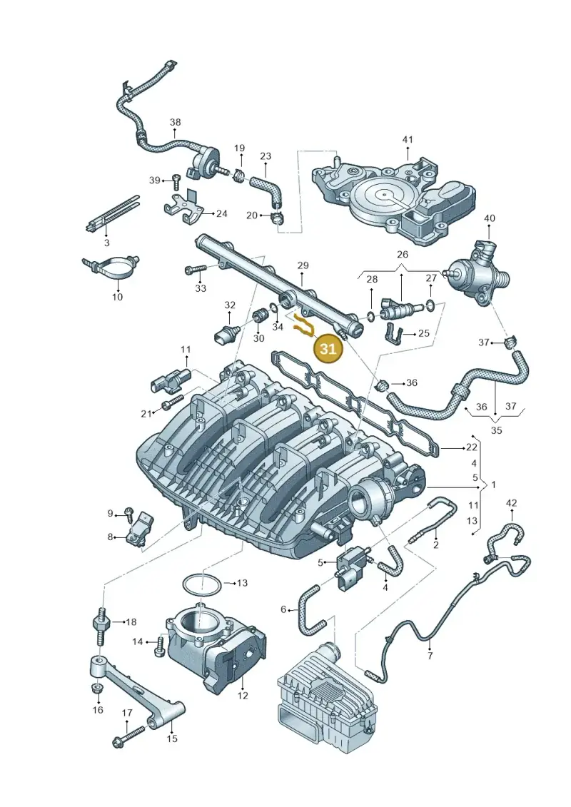 06K133047C — Volkswagen Touareg (2017-2023) diagram 439133000, position 31