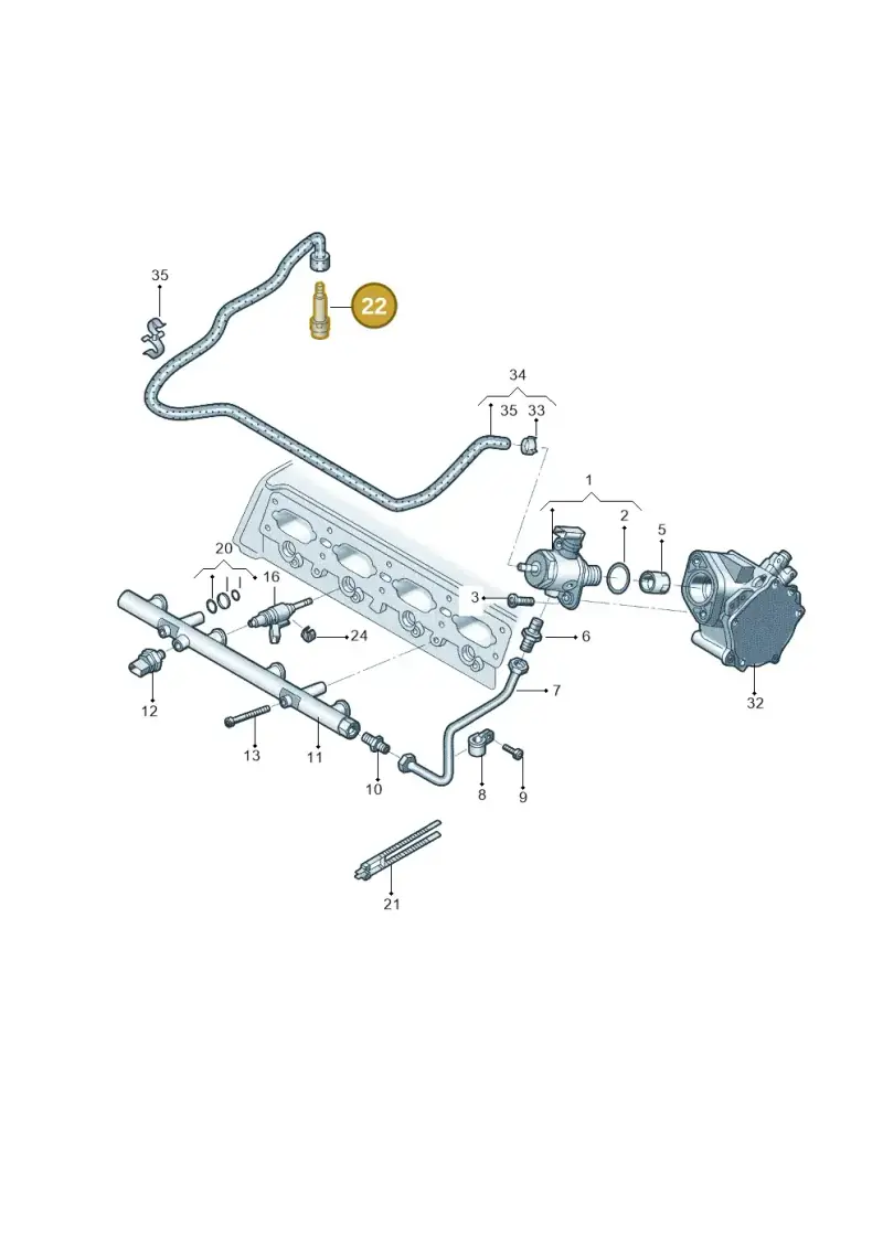 06K133184D — Volkswagen Magotan 2.0 (2024-) diagram 589133550, position 22