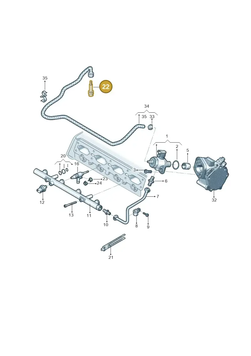 06K133184D — Volkswagen Tiguan (2016-2023) diagram 644133500, position 22