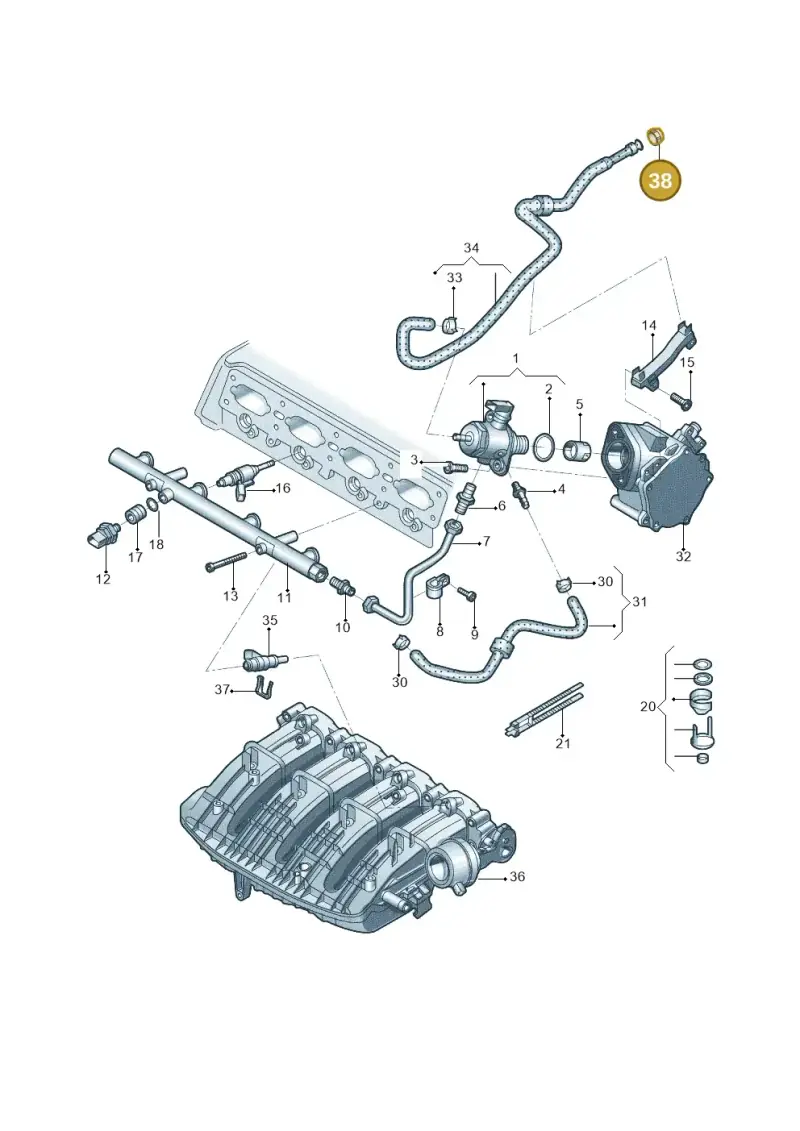 06K133184D — Volkswagen Tayron (2018-) diagram 881133500, position 38
