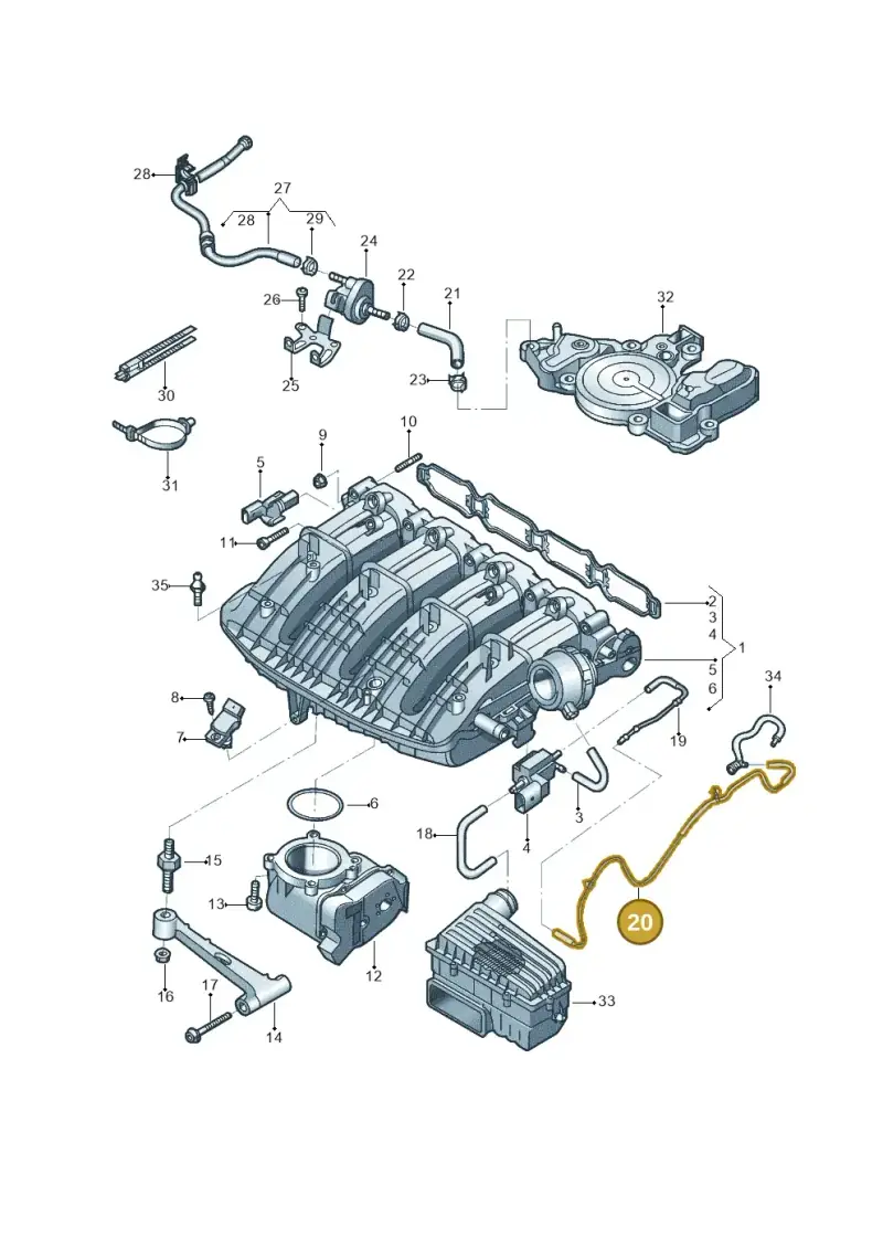 06K133241AC — Volkswagen Jetta 1.4 (2017-2024) diagram 431133030, position 20