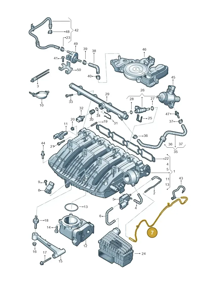 06K133241AC — Volkswagen Passat saloon (2014-2024) diagram 718133250, position 7