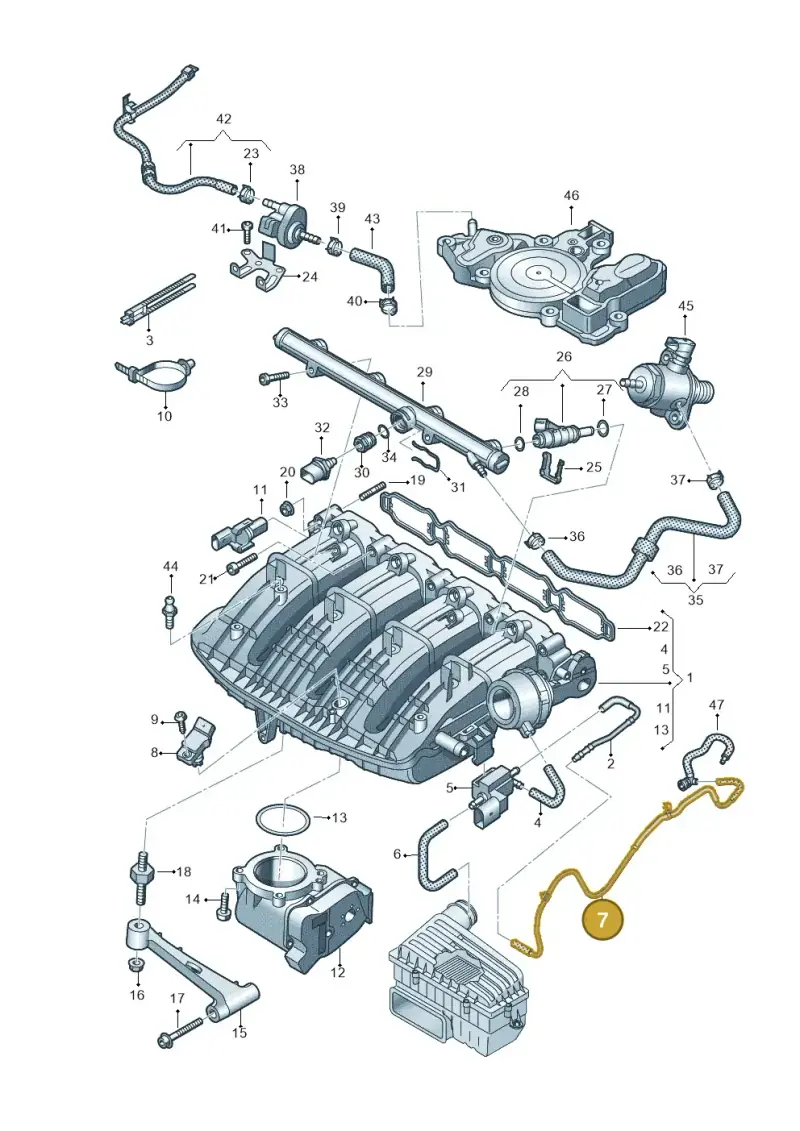 06K133241AC — Volkswagen Tiguan 2.0 4Motion (2017-2024) diagram 884133100, position 7