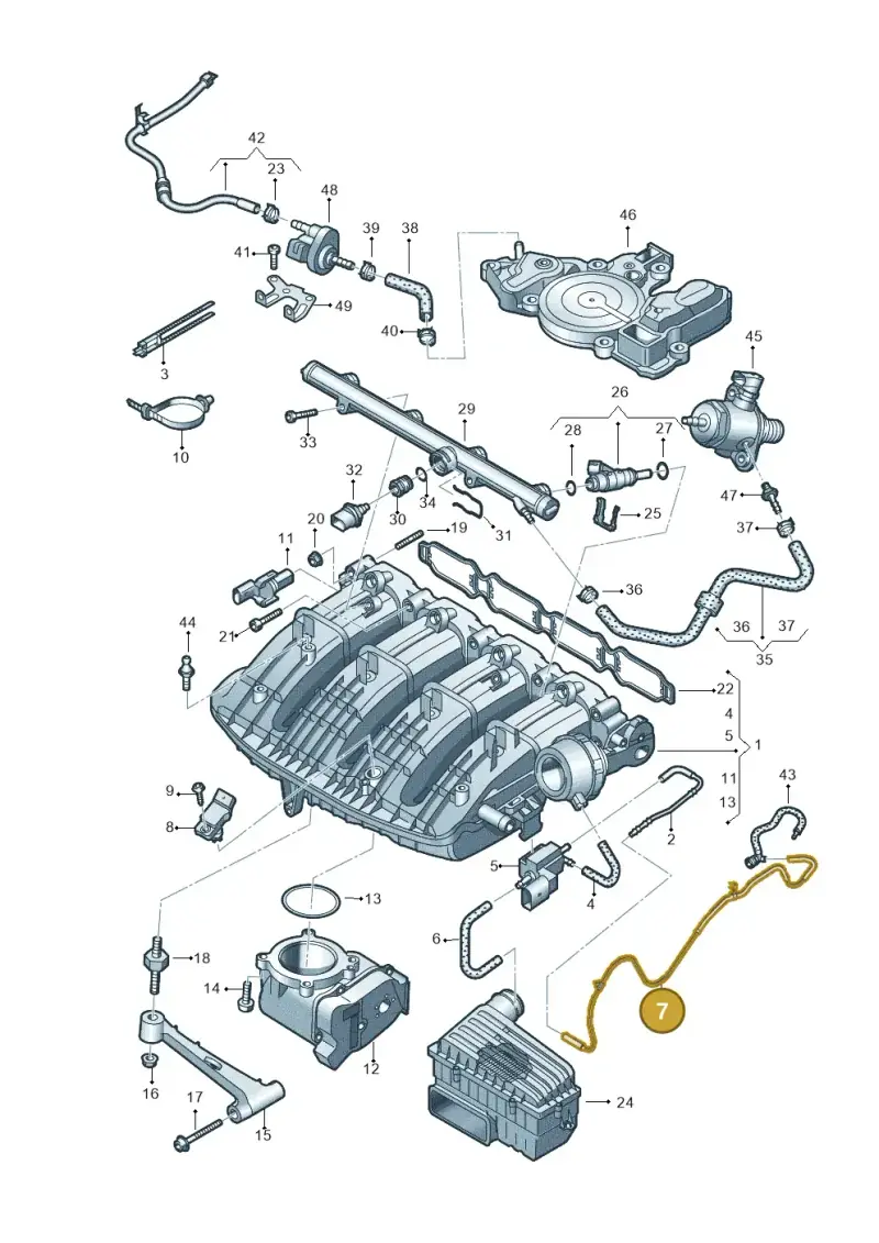 06K133241T — Volkswagen Polo 1.4 BlueMotion (2014-2017) diagram 773133300, position 7