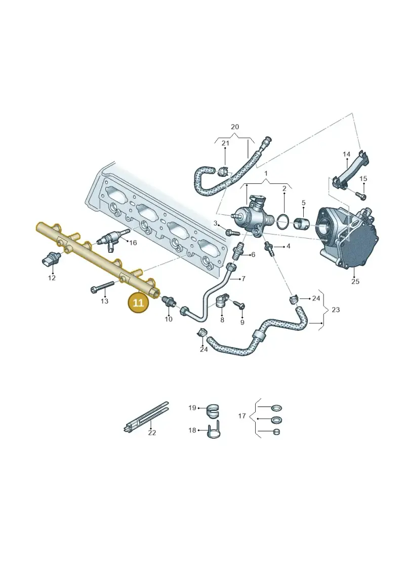 06K133317AB — Volkswagen Touareg (2017-2023) diagram 439133100, position 11