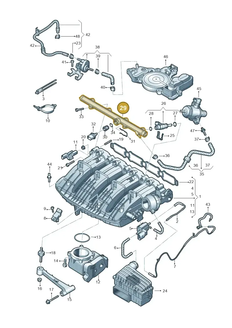06K133681A — Volkswagen Scirocco 2.0 (2014-2017) diagram 786133250, position 29