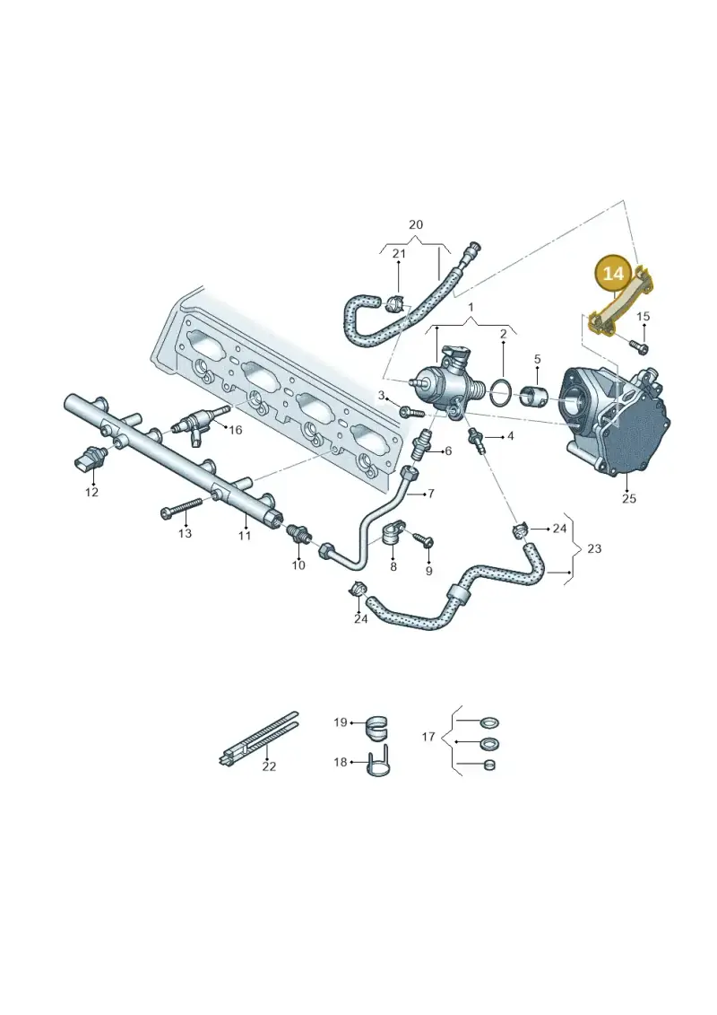 06K133689J — Volkswagen Touareg (2017-2023) diagram 439133100, position 14