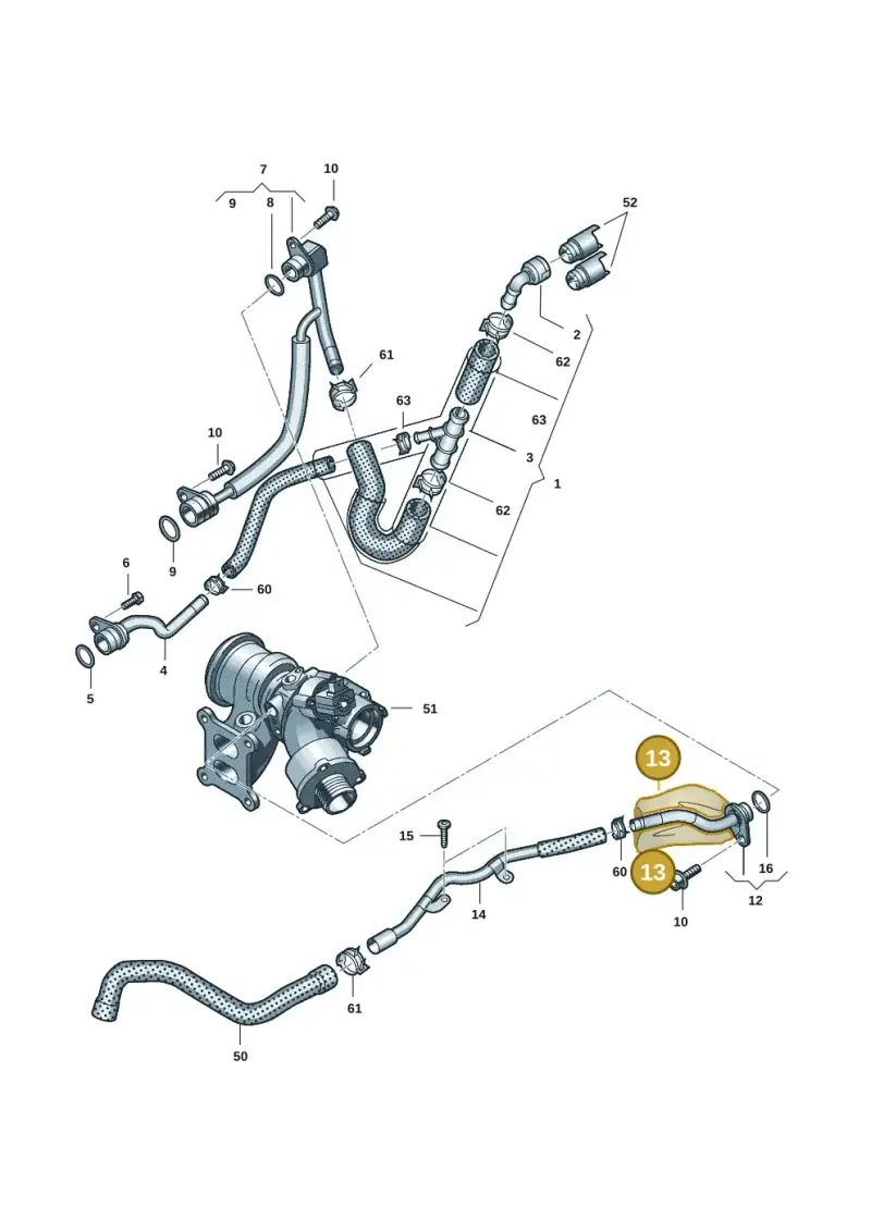 06K133833C — Volkswagen Tiguan 2.0 4Motion (2017-2024) diagram 850121057, position 13