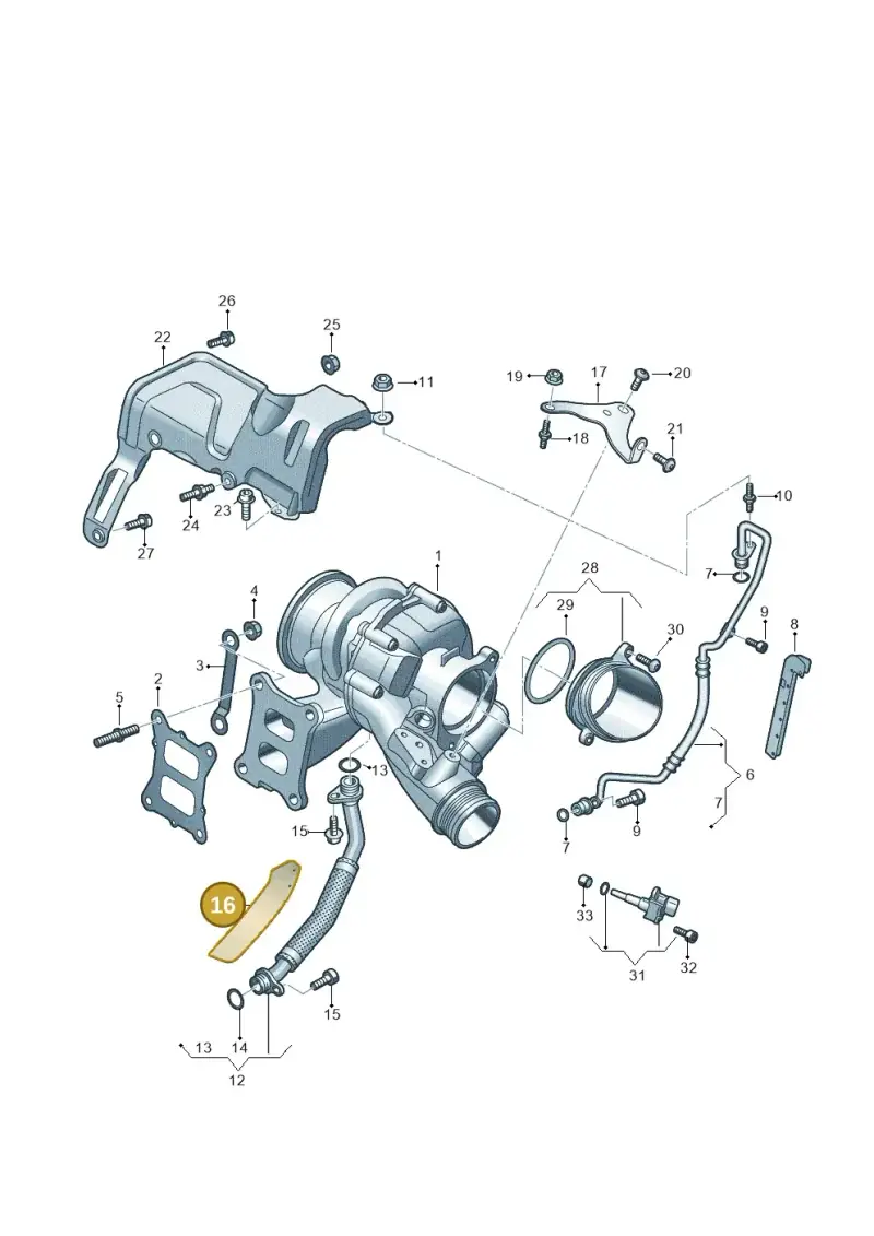 06K133833CA — Volkswagen Golf 2.0 BlueMotion (2019-2024) diagram 884145300, position 16
