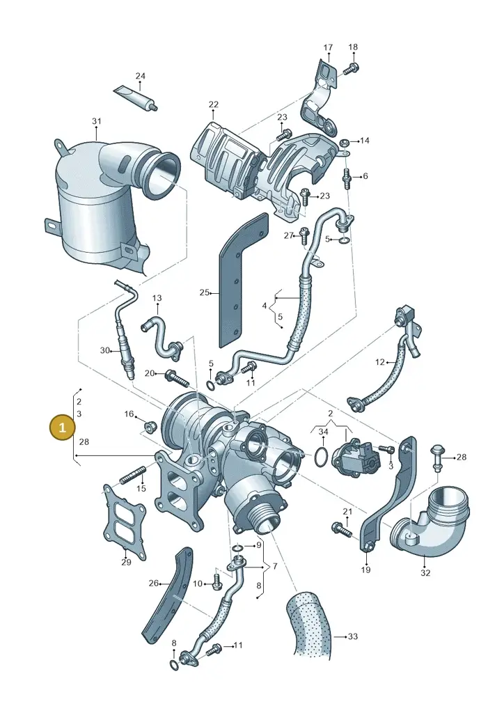 06K145061D — Volkswagen Tiguan 2.0 4Motion (2017-2024) diagram 746145500, position 1