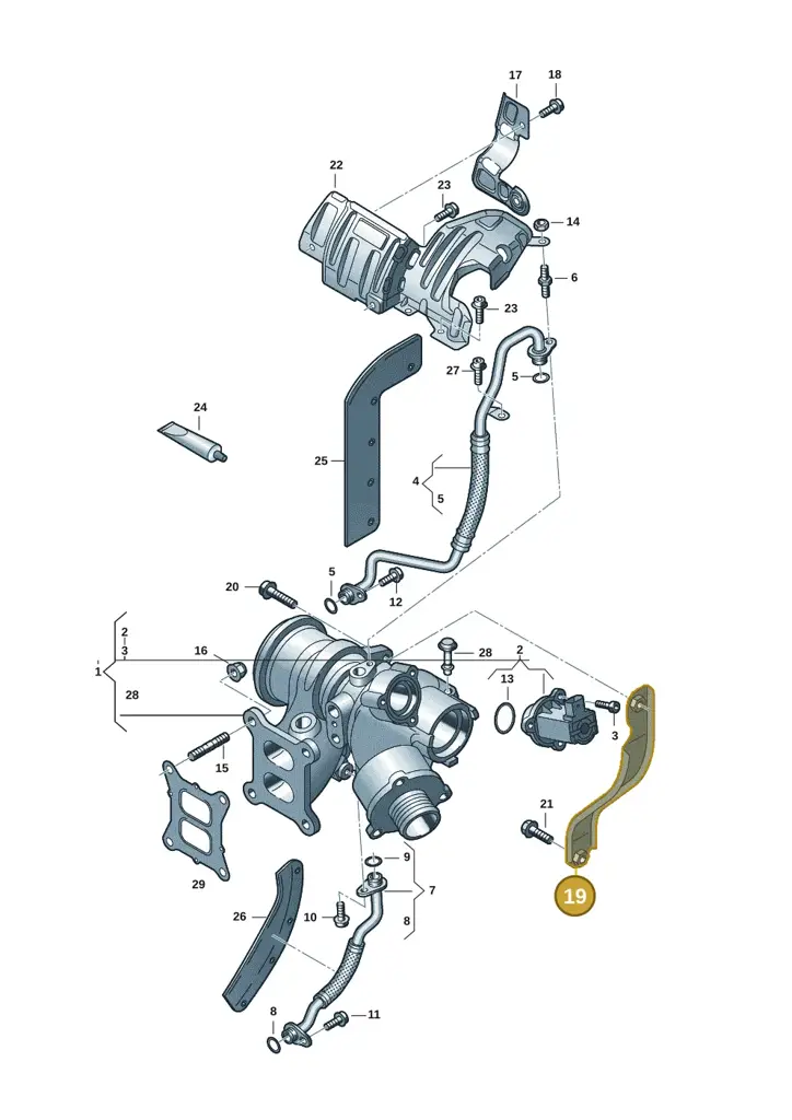 06K145536A — Volkswagen Tiguan 2.0 (2023-) diagram 3cm145300, position 19