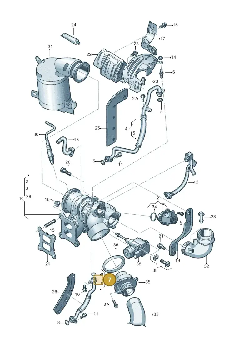 06K145735T — Volkswagen Tiguan 2.0 4Motion (2017-2024) diagram 496145052, position 7