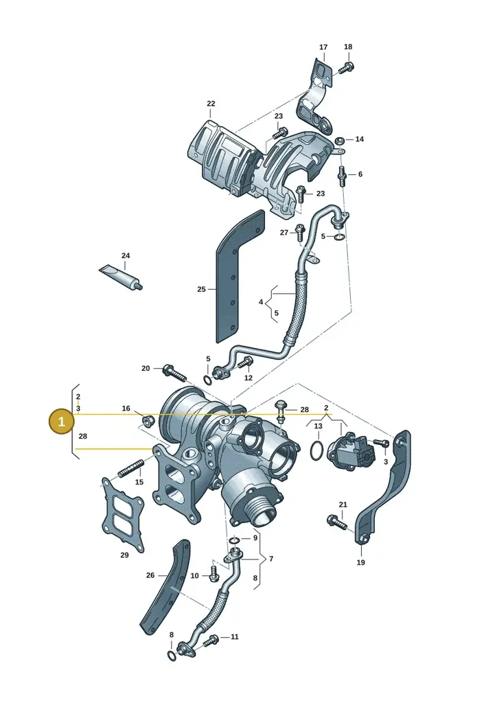 06K145874M — Volkswagen Tiguan 2.0 (2023-) diagram 3cm145300, position 1