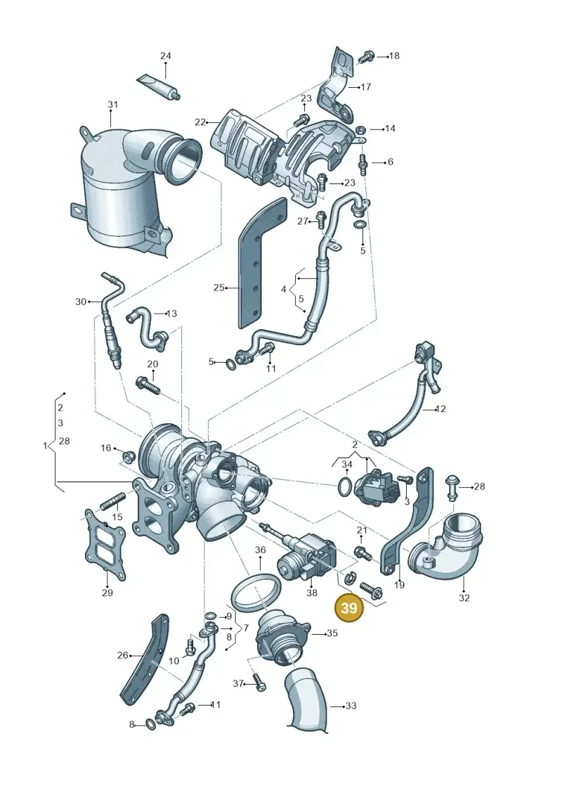 06K198129 — Volkswagen Tiguan 2.0 4Motion (2017-2024) diagram 496145052, position 39