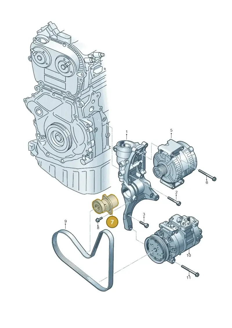 06K903133AG — Volkswagen Tiguan (2017-) diagram 746903600, position 7
