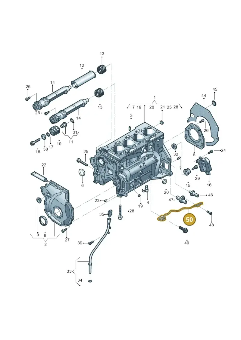 06K905377F — Volkswagen Tiguan 2.0 4Motion (2017-2024) diagram 789103007, position 50