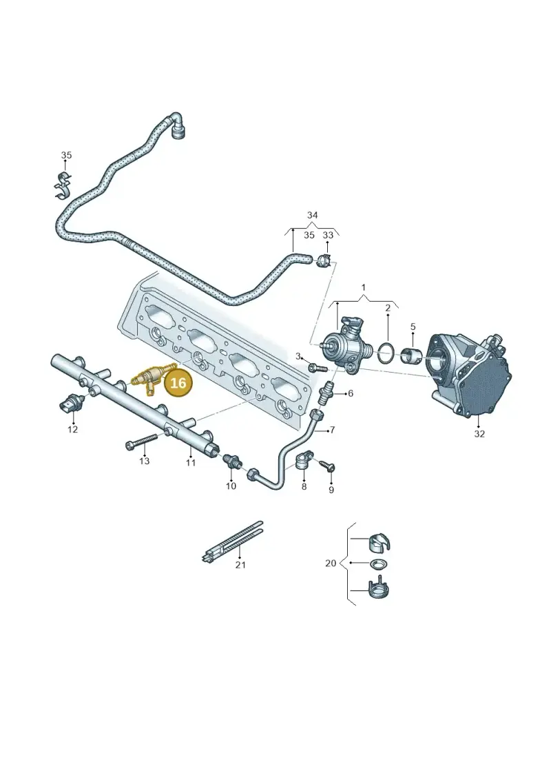 06K906036M — Volkswagen Tiguan 2.0 4Motion (2017-2024) diagram 745133220, position 16