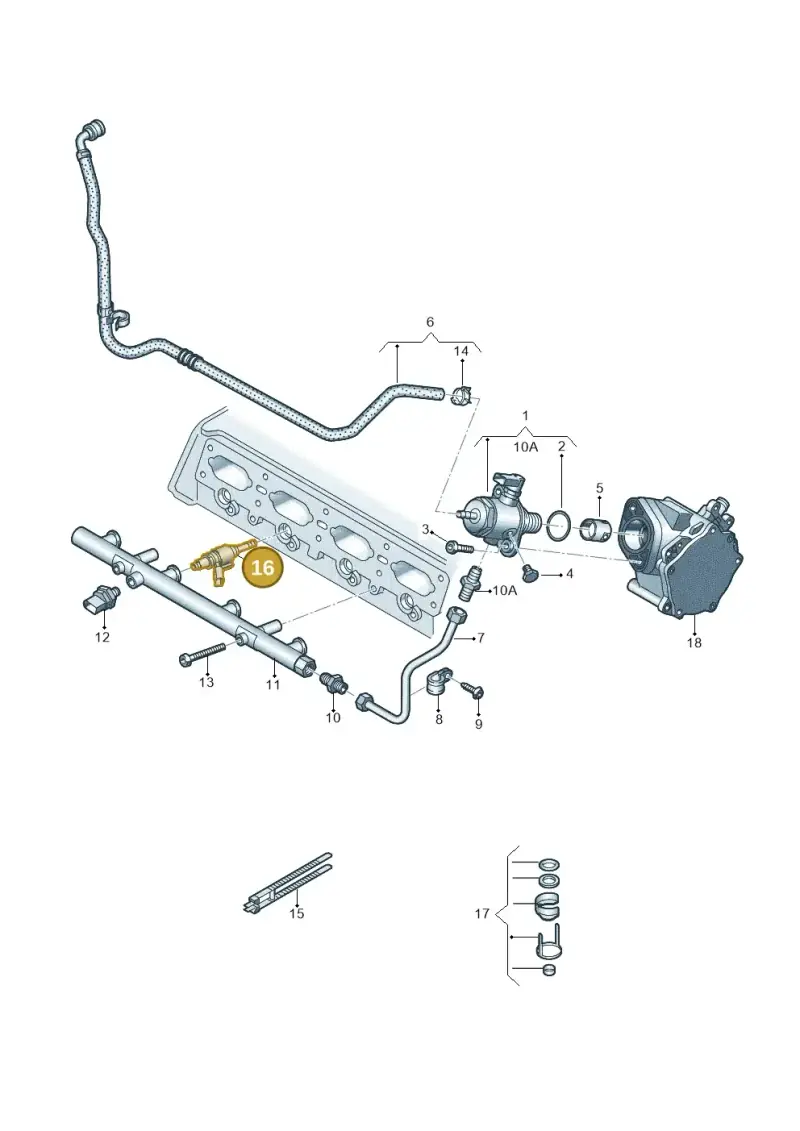 06K906036M — Volkswagen Golf 2.0 BlueMotion (2019-2024) diagram 781133600, position 16
