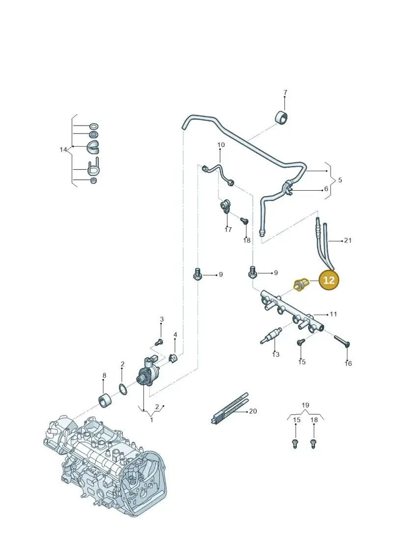 06K906051C — Volkswagen Jetta (2014-2017) diagram 789133250, position 12