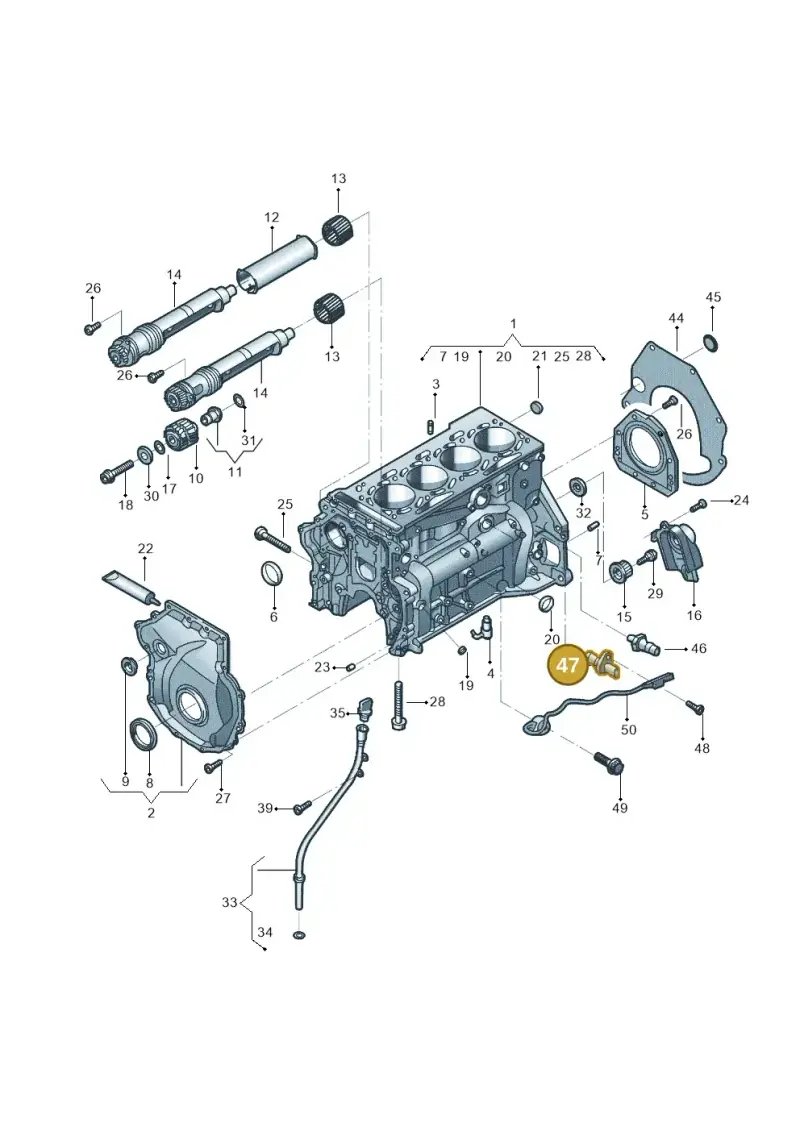 06K906433B — Volkswagen Tiguan 2.0 4Motion (2017-2024) diagram 789103007, position 47