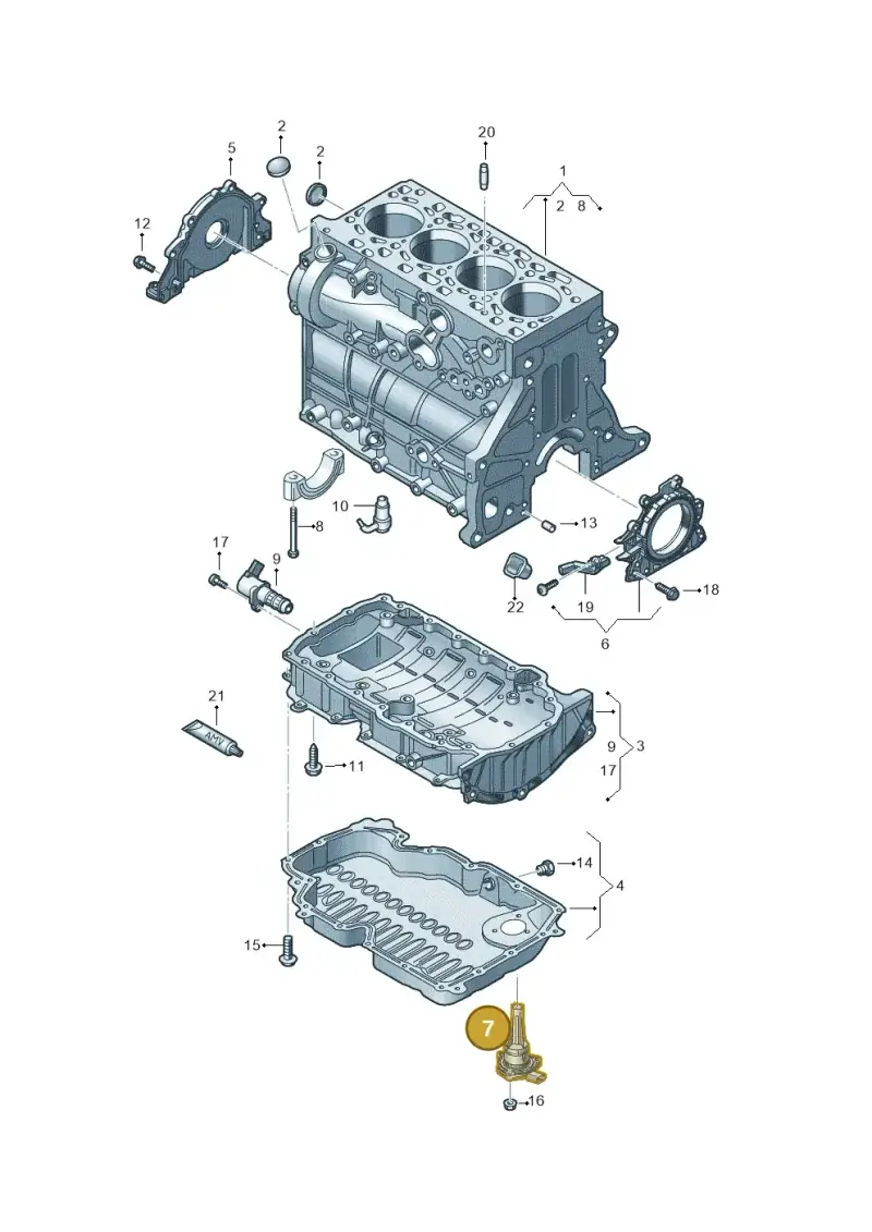 06K907660C — Volkswagen Caddy Maxi Kombi (2020-2024) diagram 5h0103036, position 7