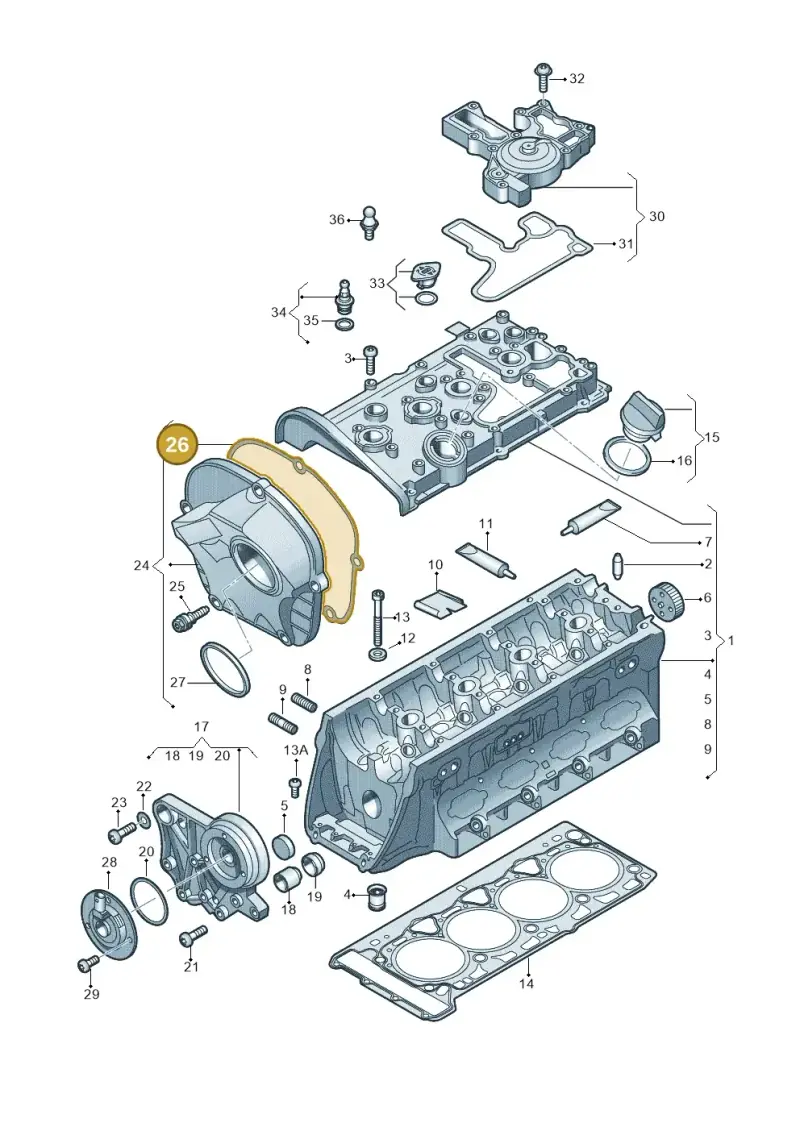 06L103483A — Volkswagen Jetta (2010-2014) diagram 634103500, position 26