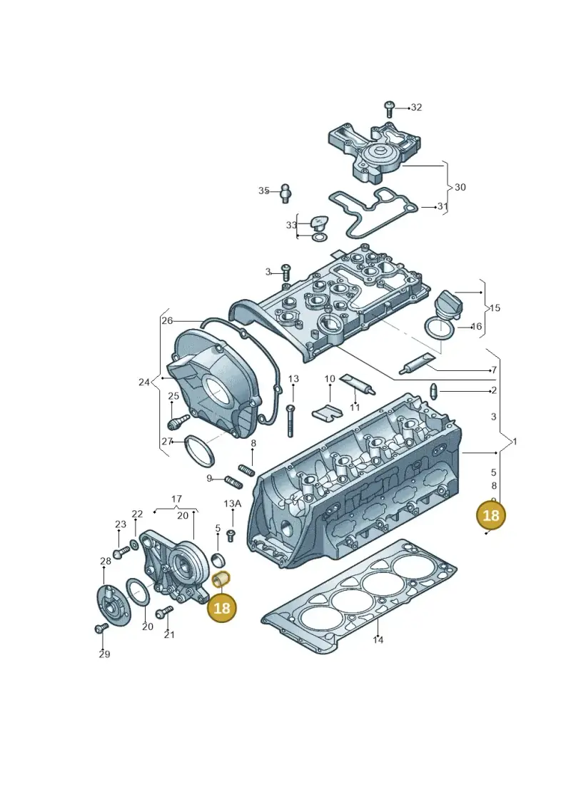 06L109257H — Volkswagen Tiguan 2.0 4Motion (2017-2024) diagram 789103042, position 18