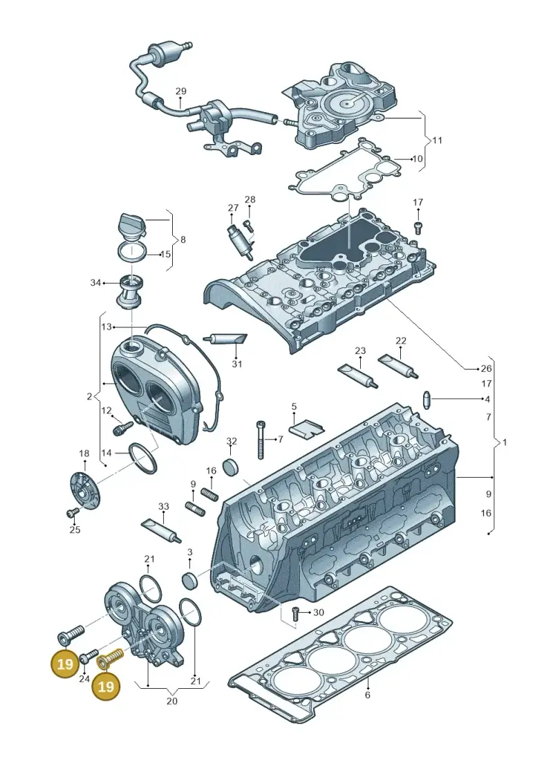 06L109257H — Volkswagen Tiguan 2.0 4Motion (2017-2024) diagram 863103500, position 19